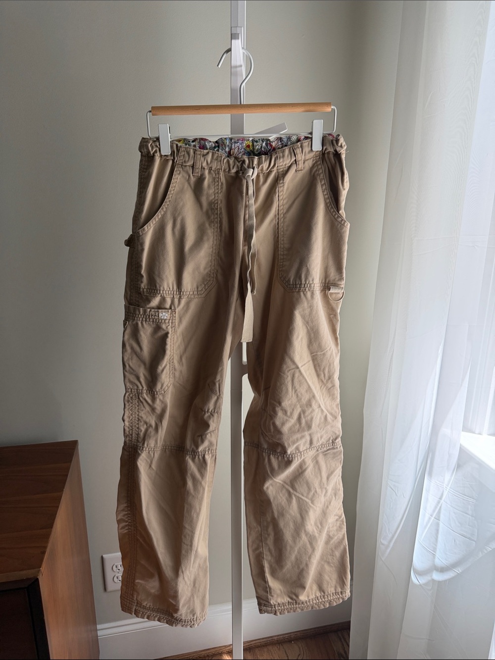 koi khaki Cargo Pants with Drawstring Waist Small Tall